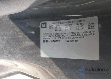 2013 Chevrolet Camaro 1Lt z USA, uszkodzony, nr VIN 2G1FB1E30D9211507